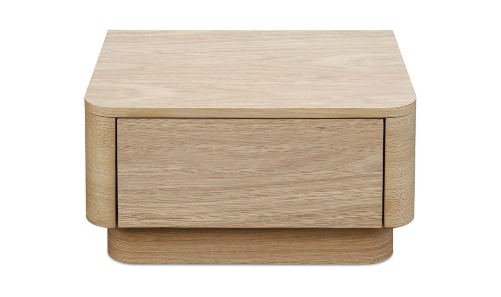 Round Off Small Nightstand Light Oak Brown Oak