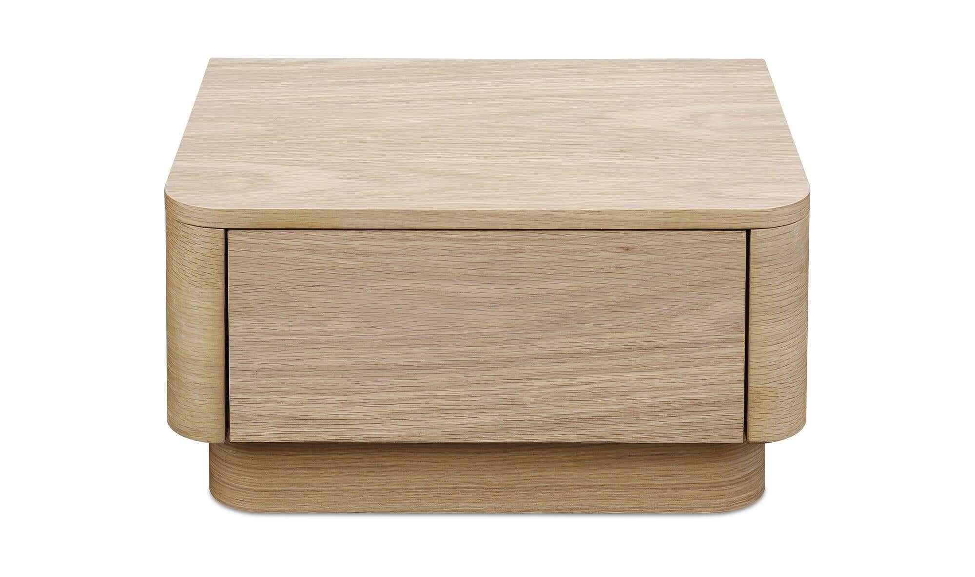 Round Off Small Nightstand Light Oak Brown Oak