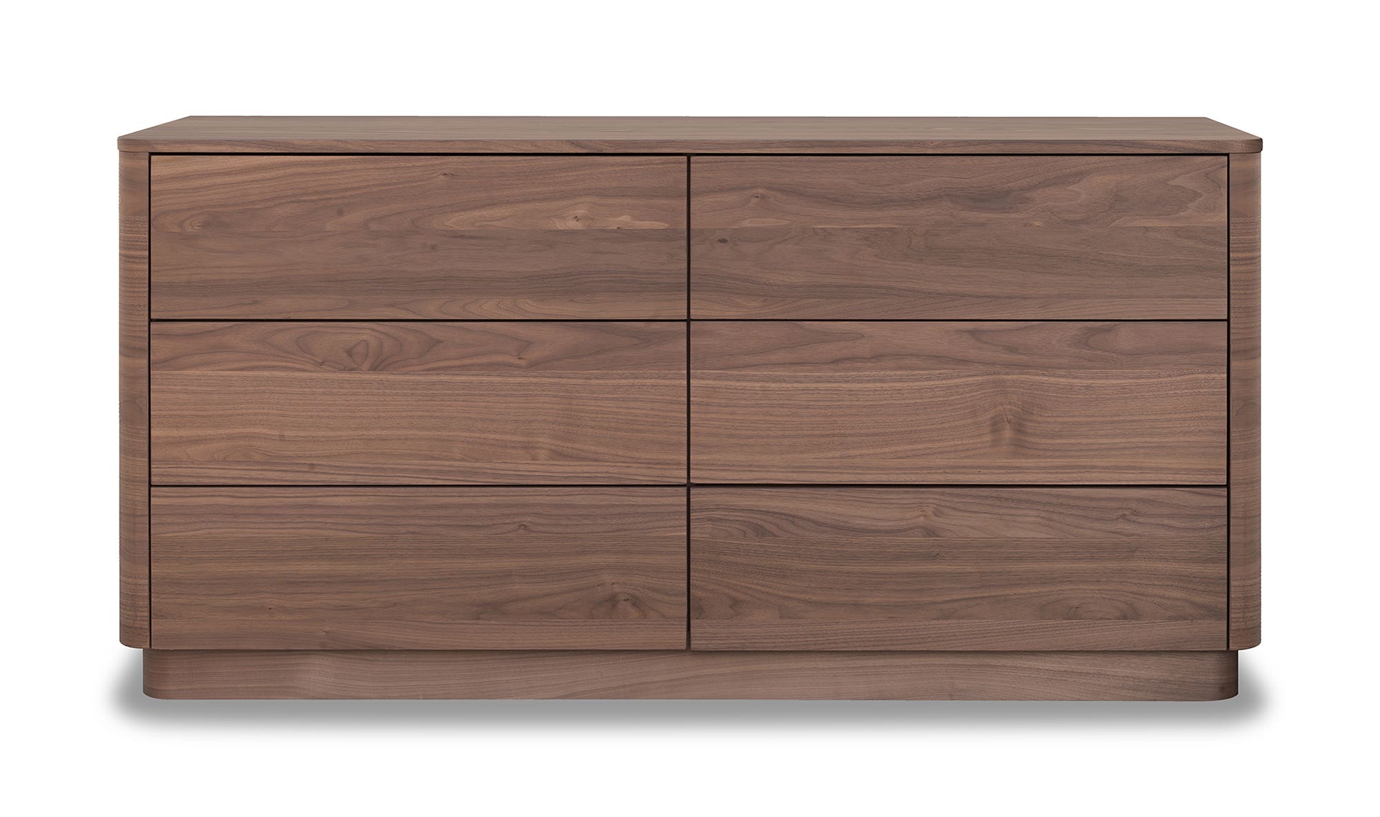 Round Off Dresser Light Oak Brown Walnut