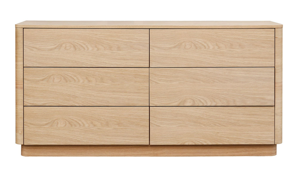 Round Off Dresser Light Oak Brown Light Brown