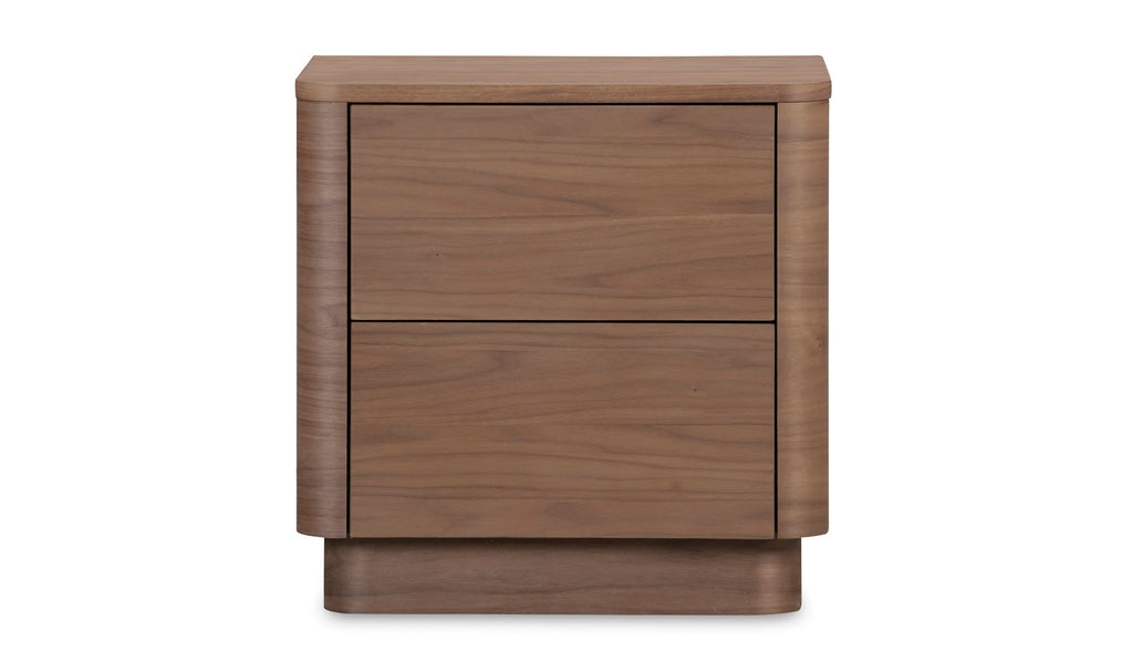 Round Off Tall Nightstand Walnut Brown Walnut