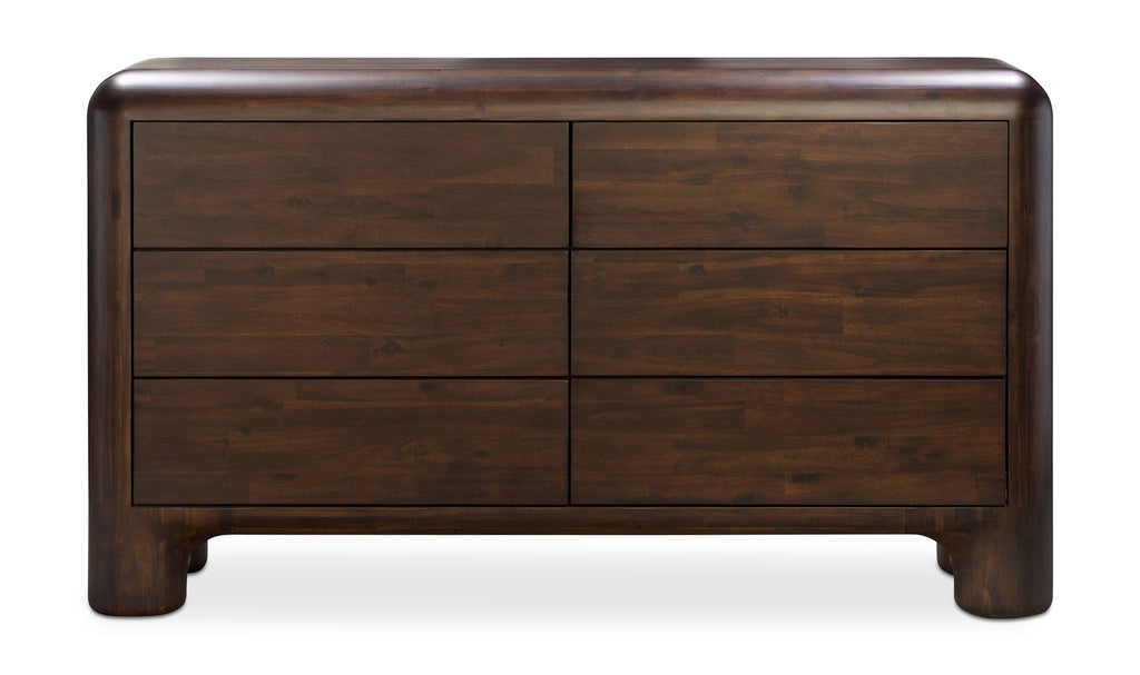 Rowan 6 Drawer Dresser Dark Brown