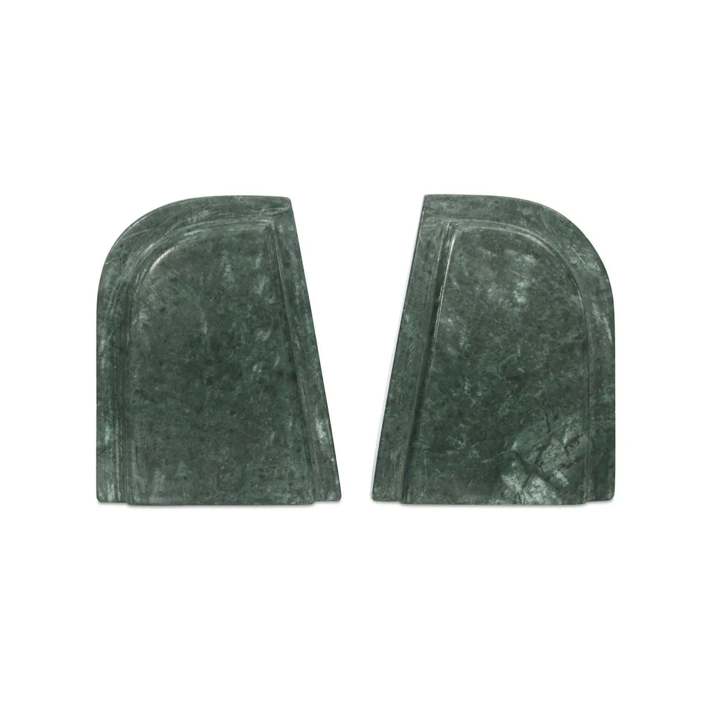 Zane bookends by Moe's Home Collection, green marble, set of 2