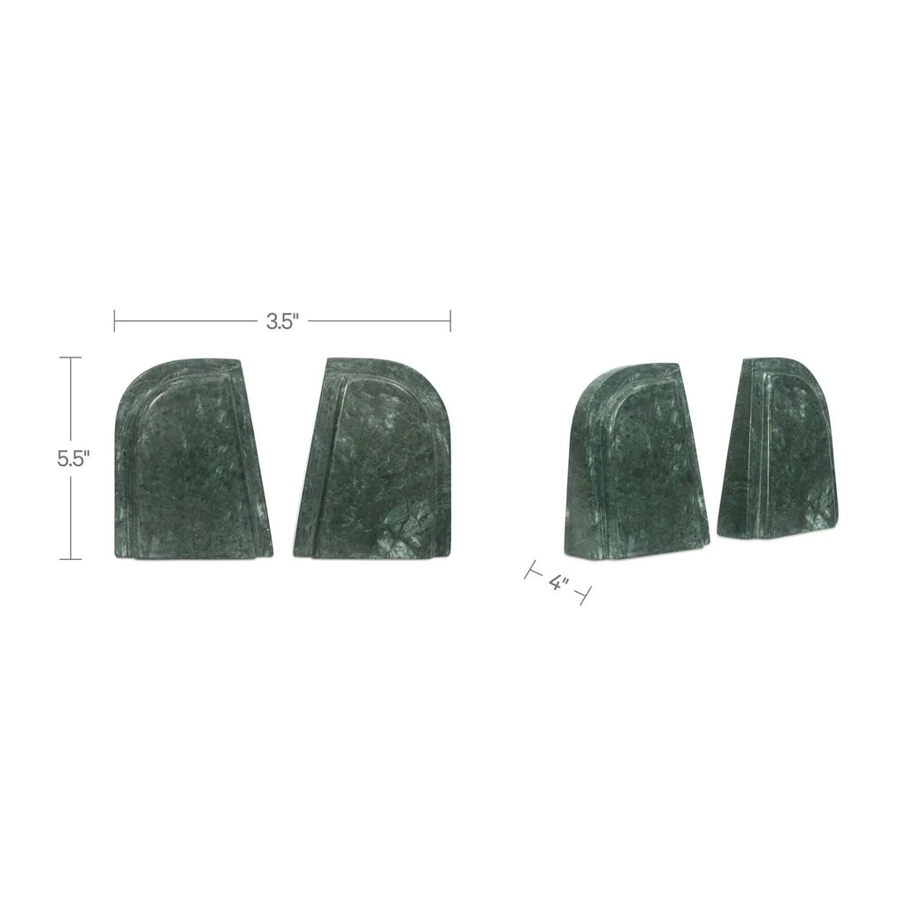 Zane bookends by Moe's Home Collection, green marble, set of 2